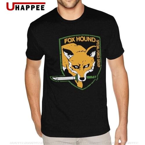 Printing Metal Gear Solid Fox Hound Tees for Men 3-6XL Short Sleeved Full Cotton Crew Neck Tees Shirt