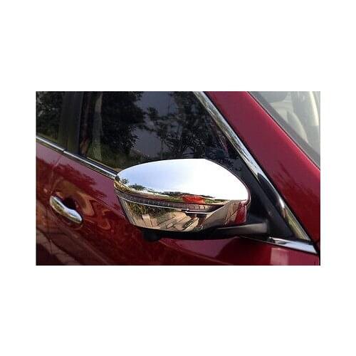 Chrome Rearview Side Door Mirrors Cover Trim for Nissan Rogue X-Trail 2014-2019