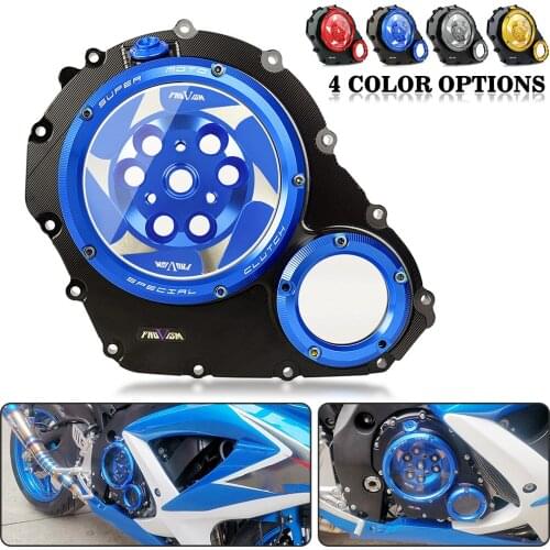 JAER CNC Racing Clear Clutch Cover & Spring Retainer R for Suzuki GSXR600 GSXR750 GSXR 600 750 GSX-R600 GSX-R750 2006-2020
