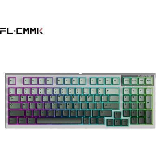 FL·ESPORTS FL980 Mechanical Keyboard 98-Key Single-Mode Wired Fullkey Switchable Axis PBT Keycap Computer Game Office Equipment