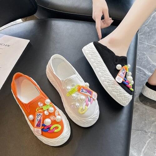Fashion Trend Casual Womens Shoes Spring And Summer New All-Match Thick-Soled Increased Canvas Shoes
