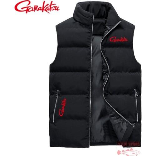 Gamakatsu Fishing Clothing Mens Thermal Sleeveless Vest Winter Autumn Fashion Casual Coats Cotton Men Winter Down Padded Jacket