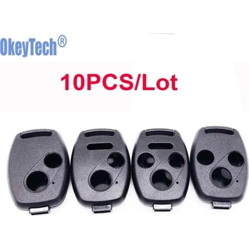 OkeyTech 10PCS/Lot 2/3/4 Buttons Remote Car Key Shell for Honda Accord JAZZ CRV Odyssey Pilot 2007-2013 Replacement Case Cover