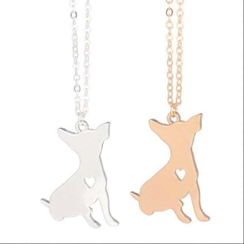 Wholesale Unique Handmade Chihuahua Dog Necklace Female/ Male Gift Jewelry Pendant--12pcs/Lot
