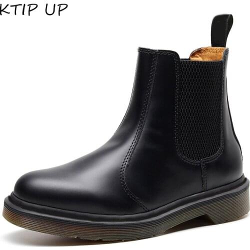 Autumn Winter Genuine Leather Ankle Chelsea Boots Men Shoes Leather boots Vintage Classic Male Casual Motorcycle Boots