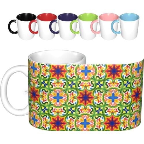 Portuguese Azulejo Tiles. Ceramic Mugs Coffee Cups Milk Tea Mug Watercolor Pattern Ceramic Moroccan Tile Portuguese Patchwork