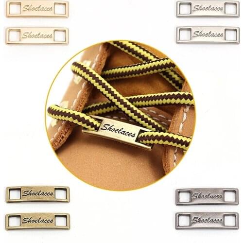 1Pair DIY Letter Shoelaces Buckle Decorations Sneaker Kits Metal Lace Buckle Stylish Sports Metal Kits Shoelaces Accessories