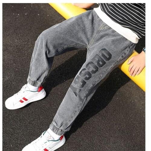 Boy Bottoms Spring Autumn New Kids Clothes Fashion Trousers Baby Boys Thin Jeans Ankle-tied Pants
