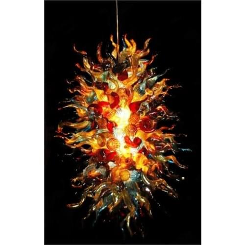 CE/UL Contemporary LED Colorful Flower Chandelier Pretty Hand Blown Glass AC 110/120/220/240V LR658