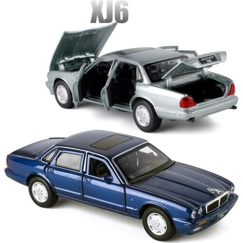 High simulation 1:32 XJ6 classic car alloy model,exquisite die-cast sound and light pull back collection model,free shipping