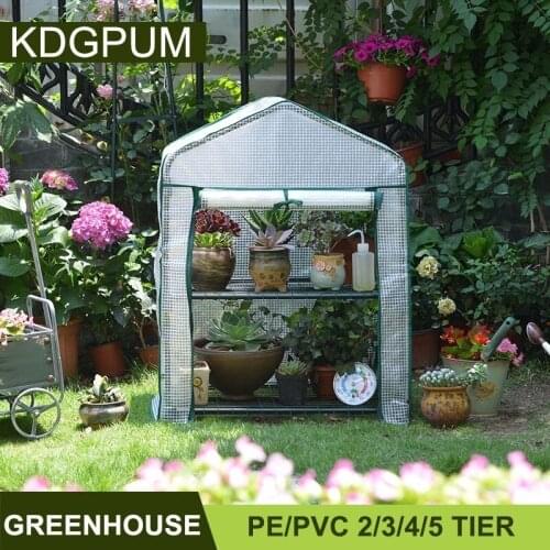 2/3/4Tier PE/PVC Rain-proof Plants Greenhouse Warm Garden Green House Mini Household Invernadero Flowers Plant Greenhouse Cover