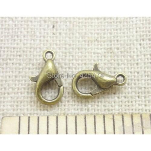 Wholesale 300pcs 10*5*3mm bronze vintage lobster clasp parrot clasp fit jewelry accessories chain necklace bracelet DIY Making