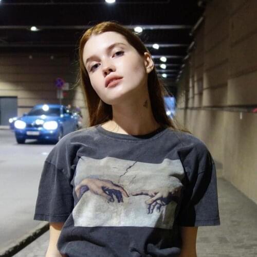 Harajuku Summer Women T-shirts Casual USA Area Printed Tops Tee Female T Shirt Short Sleeve T Shirt plus size Streetwear t shirt