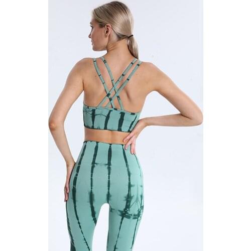 WHOUARE Women Sports Suits 2 Piece Set Workout Clothes for Fitness Gym Running Yoga Set Seamless Tie Dye Pants and Bra