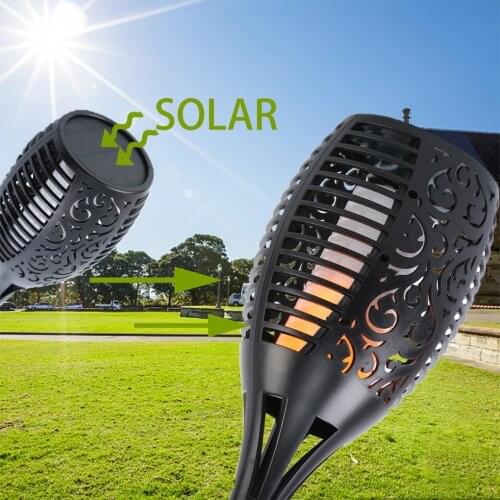 1/2/4/8pcs Solar Flame Torch Light Flickering Waterproof Garden Decor Landscape Lawn Lamp Path Lighting Torch Outdoor Light