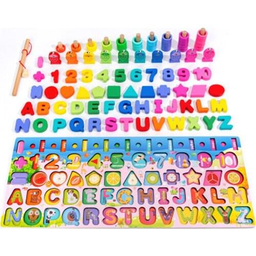 1Set Baby Toys educational Wooden Geometric Shape Cognition Puzzle Toys Math Toys Early Educational Toys For Children
