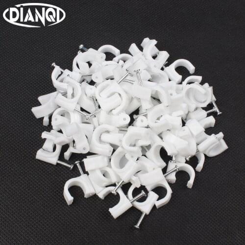 10MM Circle Path Circle cable clips cable nail wire clips 100PCS/bag 10mm cable clips Round white Y10