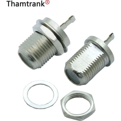 10pcs/lot F Female Bulkhead Jack Soldering Wire Connector RF Coaxial Coax Connector F Jack Socket Panel Mount Wholesales