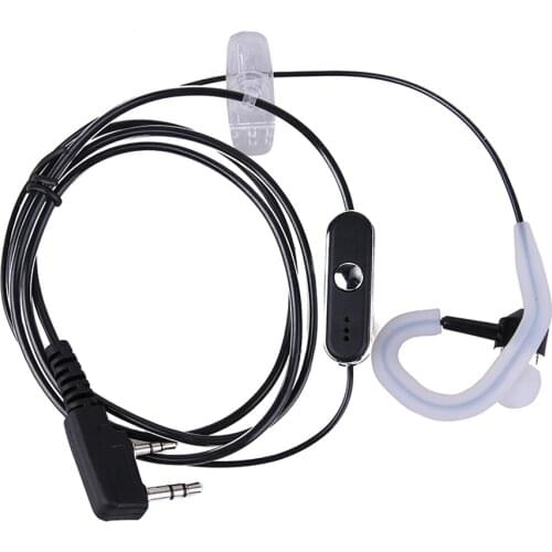 2 Pin Interphone Earpiece Headset PTT MIC Headphones Earphones Single Ear For BAOFENG KENWOOD Retevis HYT Radio Walkie Talkie