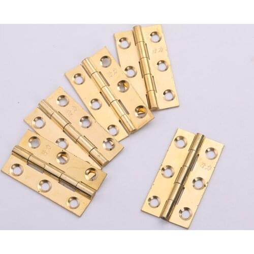 2PCS 38mm X 23mm 1.5 Inch Pure Brass Cabinet Drawer Butt Hinge Copper Small Hinge