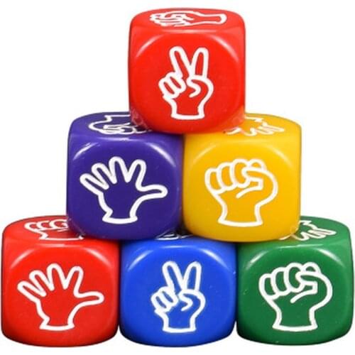 2Pcs Funny Dice Board Games Toy Creative Finger-guessing Game Dice Rock Paper Scissors Game Scissors Stone Family Party Supplies