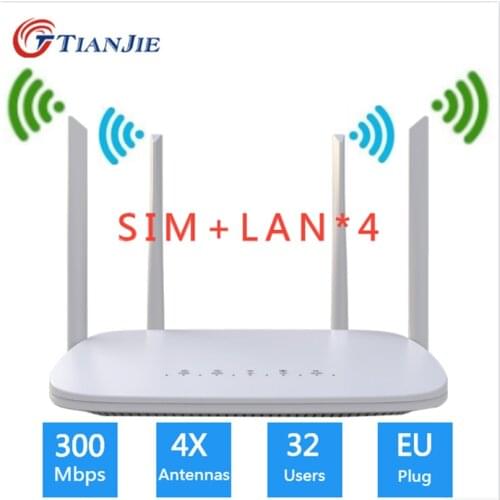 300Mbps Network CPE Unlock Router 4G Wifi US Portable Gateway FDD TDD LTE WCDMA Global Mobile Hotspot SIM Card Slot WAN/LAN Port