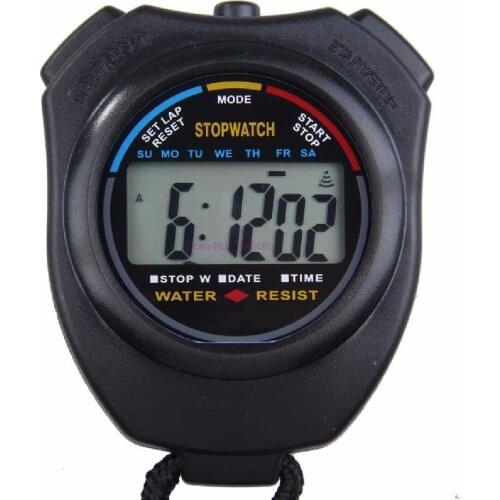 50pcs Waterproof Digital Professional Handheld LCD Chronograph Handheld Sports Stopwatch Timer Stop Watch With String
