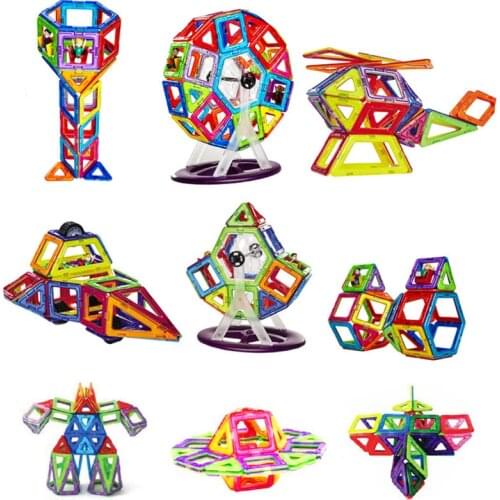 54pcs（30 triangle+24 square） Big Size Magnetic Blocks Triangle Square Bricks Magnetic Designer Construction Toys For Kids Gift