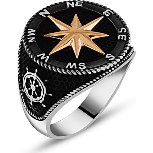 925 sterling Silver Compass Ring