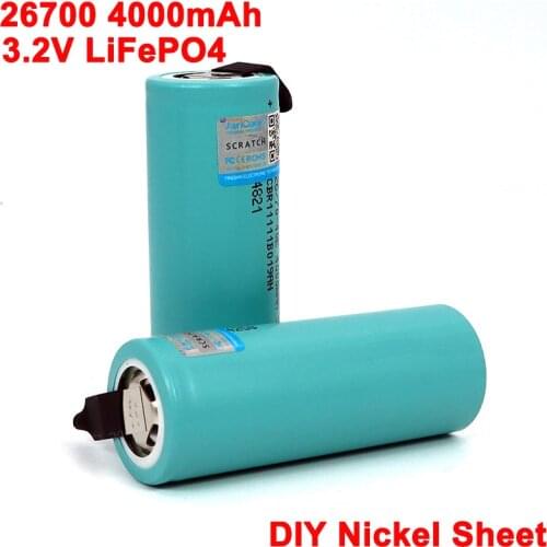 3.2V 26700 4000mAh LiFePO4 Battery 3C Continuous Discharge High power battery DIY Nickel For Electric car scooter Energy storage