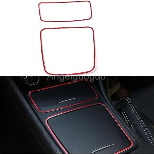 Car Red Center Console Ashtray Holder Storage Box Trim Frame For Mercedes Benz A CLA GLA Class W176 C117 W117 X156