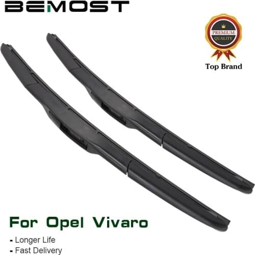 BEMOST Car Windshield Wiper Blades Natural Rubber For Opel Vivaro , Model Year From 2002 To 2018 Fit Push Button/U Hook Arms