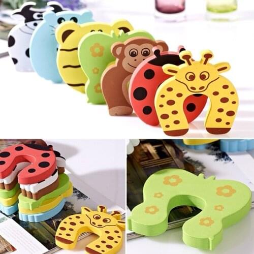 5pcs Baby Child Proofing Door Stoppers Finger Safety Guard Noise Prevention Anti-pinch Random Color Kids Safety home lock box