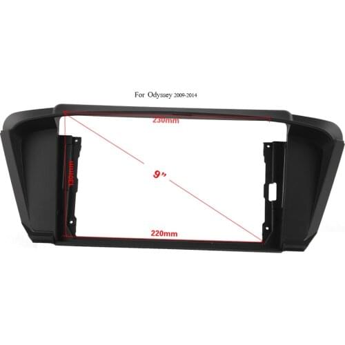 Double Din ABS Black Trim Fascia Frame For Odyssey 2009-2014 Refit 9" Car Android Radio Navigation DVD Mounting Dashboard New