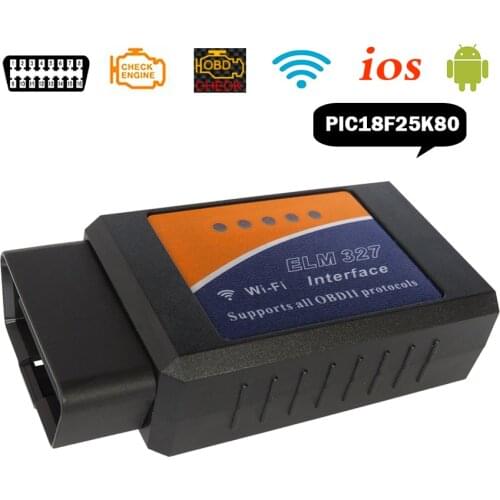 ELM327 WIFI V1.5 OBD2 Car Diagnostic Scanner For Android iOS ELM 327 V 1.5 ELM-327 OBD 2 OBDII Diagnostic Tools PIC18F25K80 Chip