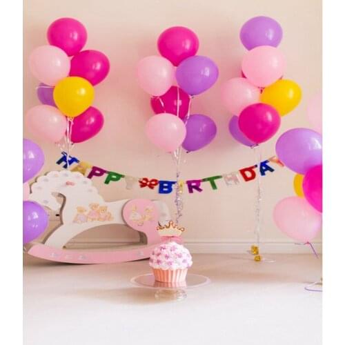 Photo Backgrounds Balloons Pink Cake Birthday Photography Backdrops for Photo Studio Children Kids Photo Shoot Photophone 3D