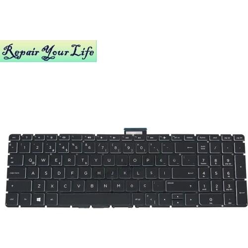 Keyboard for HP Pavilion 15-AB 15-ak 15-bc 15-ab100 15-ab200 FR French TR Turkish BG black KB white with green keys original