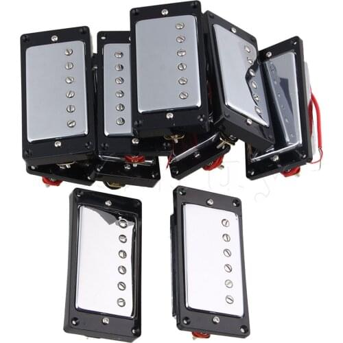 Yibuy Chrome Plated Humbucker Pickups For Electric Guitar Set Pack of 5