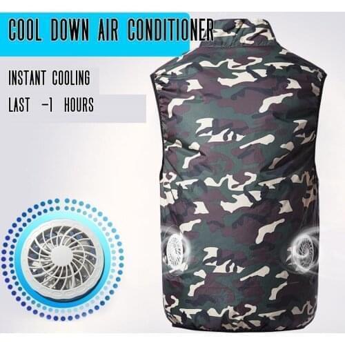 Summer Fan Cooling Vest Men Women Air Conditioning Cool Coat Outdoor Sun Protection Jacket USB Charing Waistcoat -40