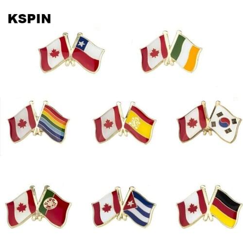 Metal Badge Canada Friendship Flag Buttons for Clothes Icon Backpack Brooches Pins for Clothes