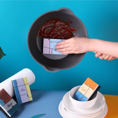 Cartoon Kitchen Sponge Pot Brush Thickened Cleaning Multifunctional Sponge Brush Bowl Brush Cleaning Supplies Cleaning Tools