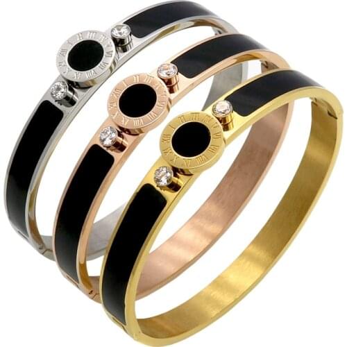 Charm Heart Bangles & Bracelets For Women Austrian Crystal Rhinestone Hand Stainless Steel Female Jewelry Wholesale