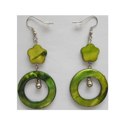 Jewelry factory wholesale sales fashion Natural green seashell earrings