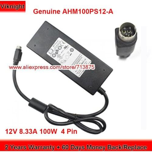 Genuine XP AHM100PS12-A AC Adapter 12V 8.33A 100W Charger 10009518-A K13240069 Round with 4 Pin Power Supply