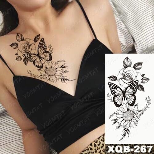Waterproof Temporary Tattoo Sticker Portrait Love Flash Tattoos Lip Painting Flowers Body Art Arm Decrotive Fake Tatoo Women