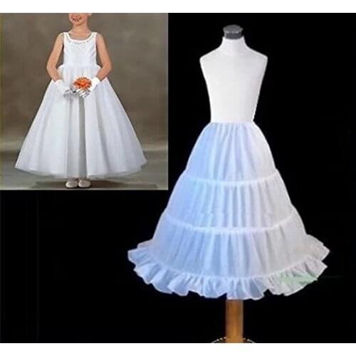 Girls Flower Girl Petticoat Childrens 3 Hoop Underskirt Slips