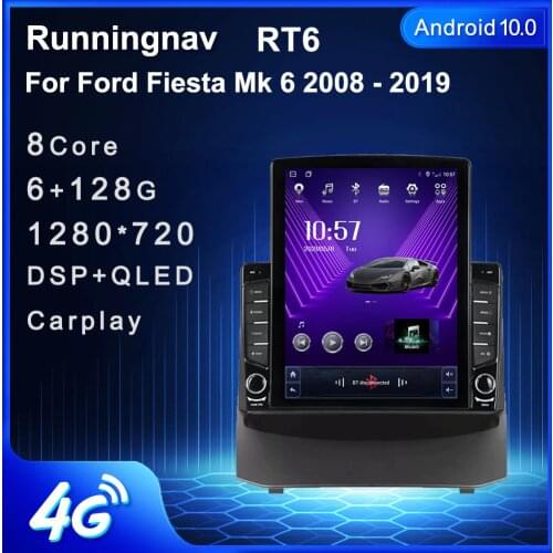 Runningnav For Ford Fiesta Mk 6 2008 - 2019 Tesla Type Android Car Radio Multimedia Video Player Navigation GPS