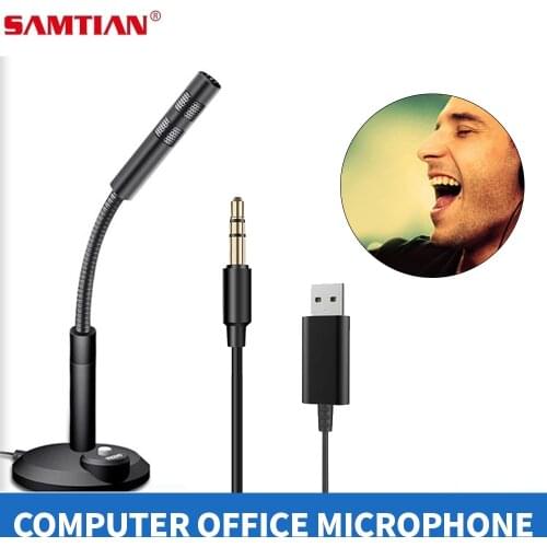 SAMTIAN USB Microphone WIth Stand 360 Degree Adjustment For Laptop Vocals Voice Karaoke Computer Microphone Gamers Microphone