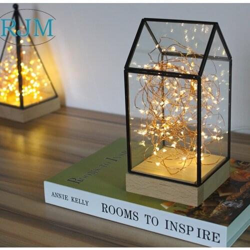 Nordic DIY Creative Personality Lamp Glass Night Light Girl Heart Romantic Birthday Gift