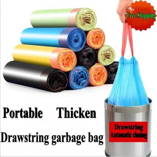 Sunshine 15 Roll of Drawstring Garbage Bag, Easy To Lift and Automatically Close The Kitchen Garbage Bag (45 * 50cm)